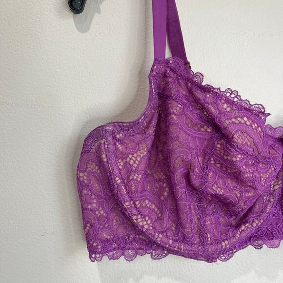 Soma Intimates Prism Lace Balconette Bra 40DD Purple Unlined Underwire - Picture 3 of 4